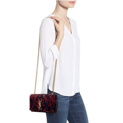 Saint Laurent Monogram Kate Crossbody Small Metallic Black Leather Shoulder Bag - photo 2