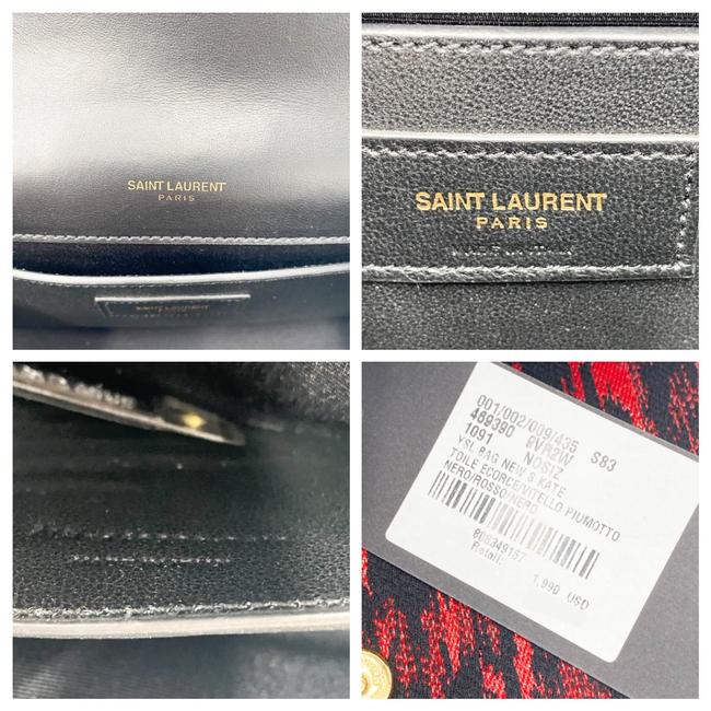 Saint Laurent Monogram Kate Crossbody Small Metallic Black Leather Shoulder Bag - photo 11