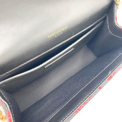 Saint Laurent Monogram Kate Crossbody Small Metallic Black Leather Shoulder Bag - photo 10