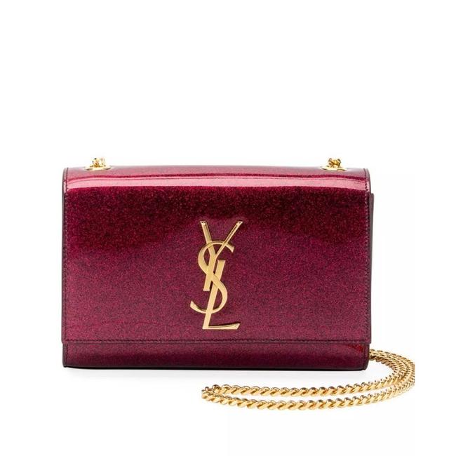 Saint Laurent Monogram Kate Crossbody Small Metallic Glitter Red Leather Shoulder Bag - photo 1