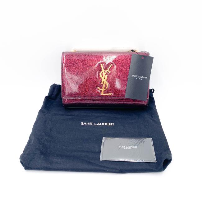 Saint Laurent Monogram Kate Crossbody Small Metallic Glitter Red Leather Shoulder Bag - photo 3