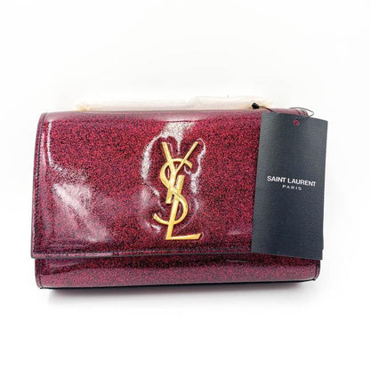 Saint Laurent Monogram Kate Crossbody Small Metallic Glitter Red Leather Shoulder Bag - photo 4