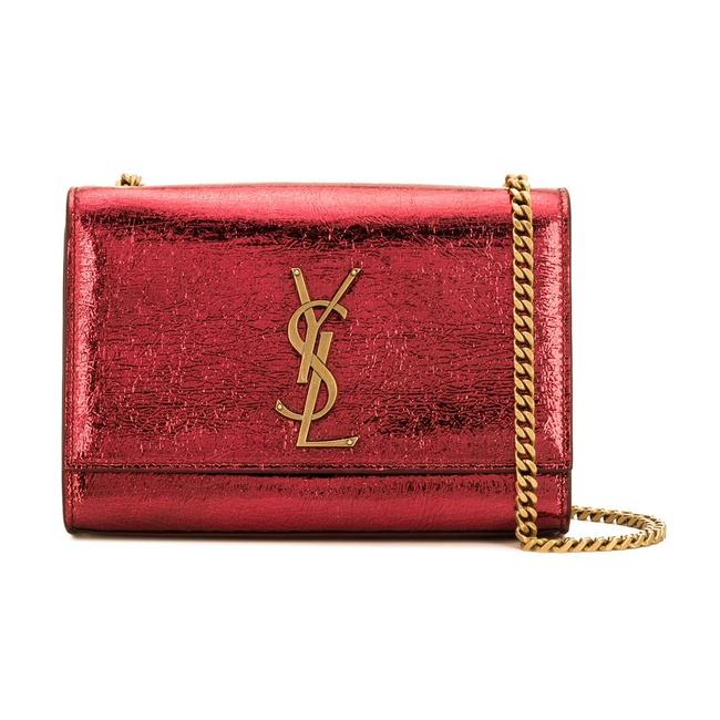 Saint Laurent Monogram Kate Crossbody Small Metallic Red Leather Shoulder Bag - photo 1