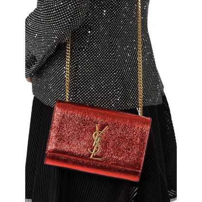 Saint Laurent Monogram Kate Crossbody Small Metallic Red Leather Shoulder Bag - photo 2
