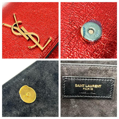 Saint Laurent Monogram Kate Crossbody Small Metallic Red Leather Shoulder Bag - photo 11