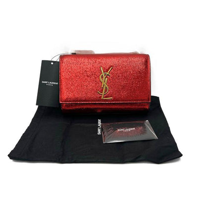 Saint Laurent Monogram Kate Crossbody Small Metallic Red Leather Shoulder Bag - photo 4
