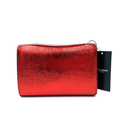 Saint Laurent Monogram Kate Crossbody Small Metallic Red Leather Shoulder Bag - photo 7