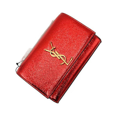 Saint Laurent Monogram Kate Crossbody Small Metallic Red Leather Shoulder Bag - photo 9