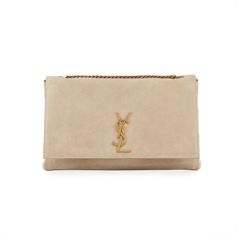 Saint Laurent Monogram Kate Crossbody Soft Medium Reversible Ysl Monogram Beige Leather Shoulder Bag - photo 1