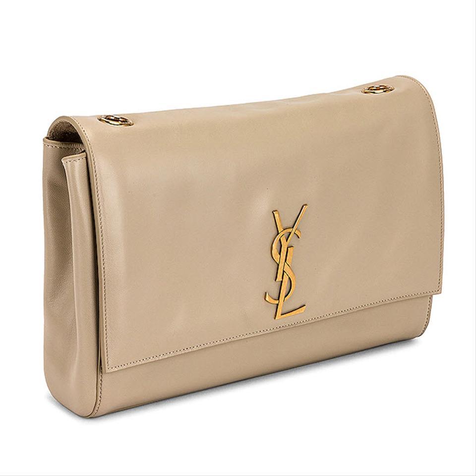 Saint Laurent Monogram Kate Crossbody Soft Medium Reversible Ysl Monogram Beige Leather Shoulder Bag - photo 3