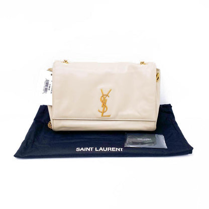 Saint Laurent Monogram Kate Crossbody Soft Medium Reversible Ysl Monogram Beige Leather Shoulder Bag - photo 5