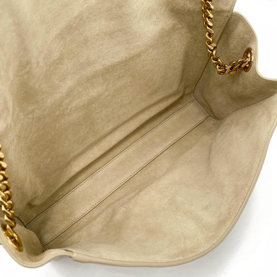 Saint Laurent Monogram Kate Crossbody Soft Medium Reversible Ysl Monogram Beige Leather Shoulder Bag - photo 10