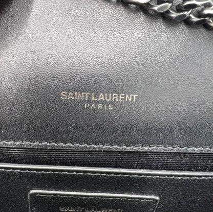 Saint Laurent Monogram Kate Embroidered Stars Small Satchel Bianco Blue Canvas Shoulder Bag - image 11