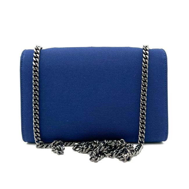 Saint Laurent Monogram Kate Embroidered Stars Small Satchel Bianco Blue Canvas Shoulder Bag - image 5