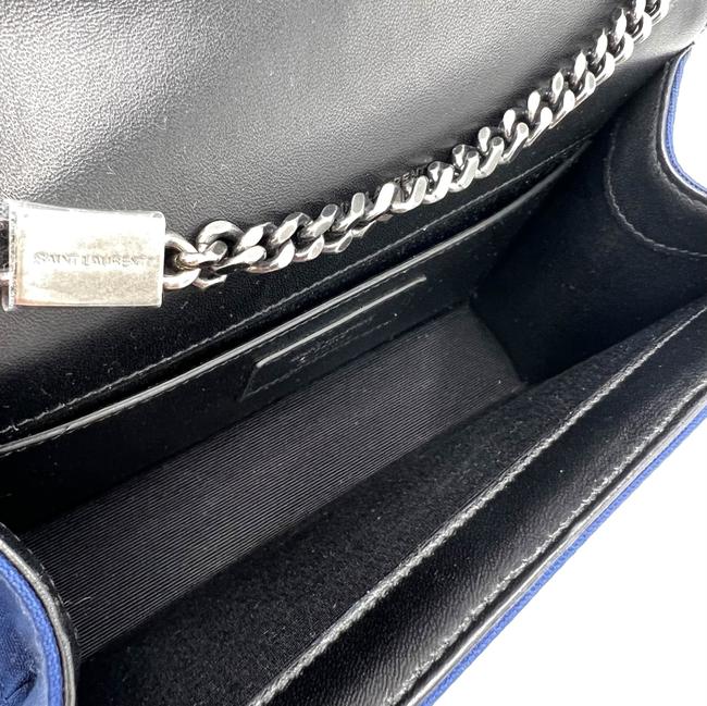 Saint Laurent Monogram Kate Embroidered Stars Small Satchel Bianco Blue Canvas Shoulder Bag - image 10