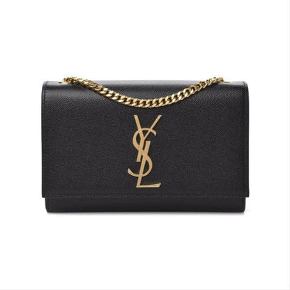 Saint Laurent Monogram Kate Ghw Grain De Poudre Small Satchel Black Leather Shoulder Bag - image 1