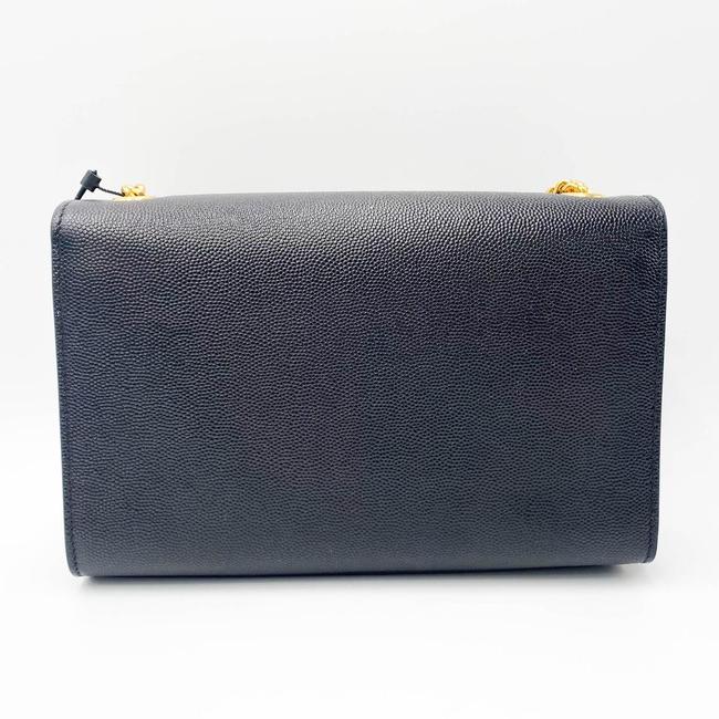 Saint Laurent Monogram Kate Ghw Grain De Poudre Small Satchel Black Leather Shoulder Bag - image 6