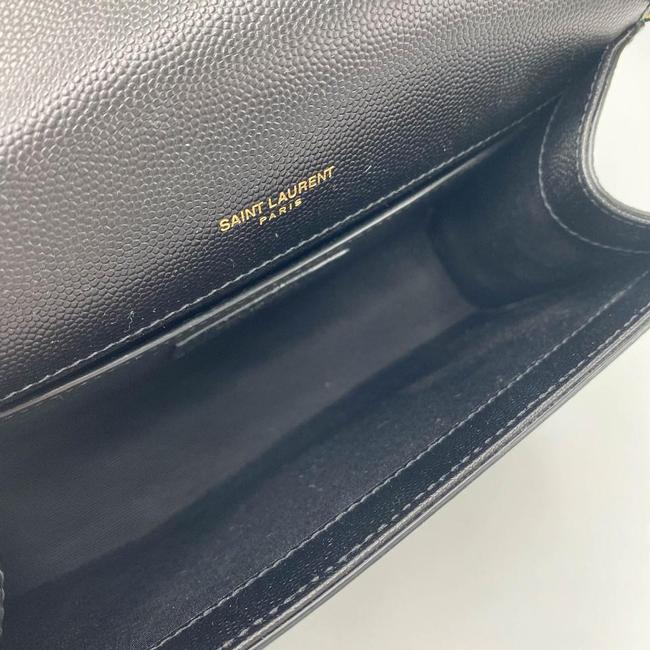 Saint Laurent Monogram Kate Ghw Grain De Poudre Small Satchel Black Leather Shoulder Bag - image 9
