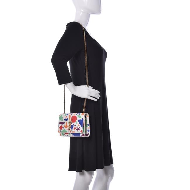 Saint Laurent Monogram Kate Grain De Poudre Small Classic Shapes Print White Leather Cross Body Bag - image 2