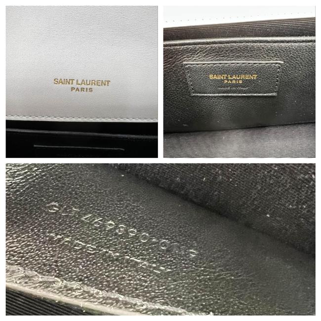 Saint Laurent Monogram Kate Grain De Poudre Small Classic Shapes Print White Leather Cross Body Bag - image 12
