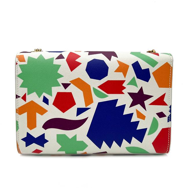 Saint Laurent Monogram Kate Grain De Poudre Small Classic Shapes Print White Leather Cross Body Bag - image 6