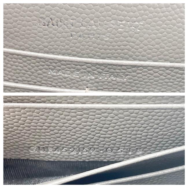 Saint Laurent Monogram Kate Grain De Poudre Small Classic Tassel Grey Leather Shoulder Bag - photo 11
