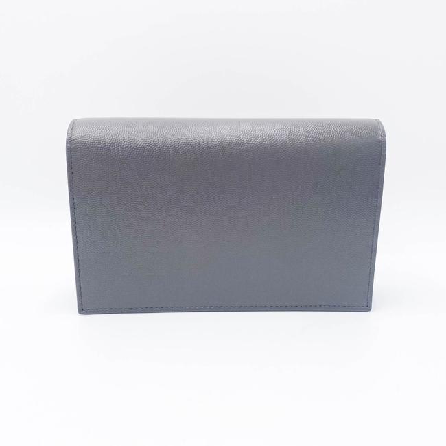 Saint Laurent Monogram Kate Grain De Poudre Small Classic Tassel Grey Leather Shoulder Bag - photo 6