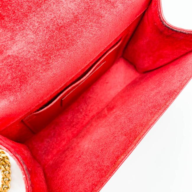 Saint Laurent Monogram Kate Grain De Poudre Small Satchel Red Leather Shoulder Bag - photo 11