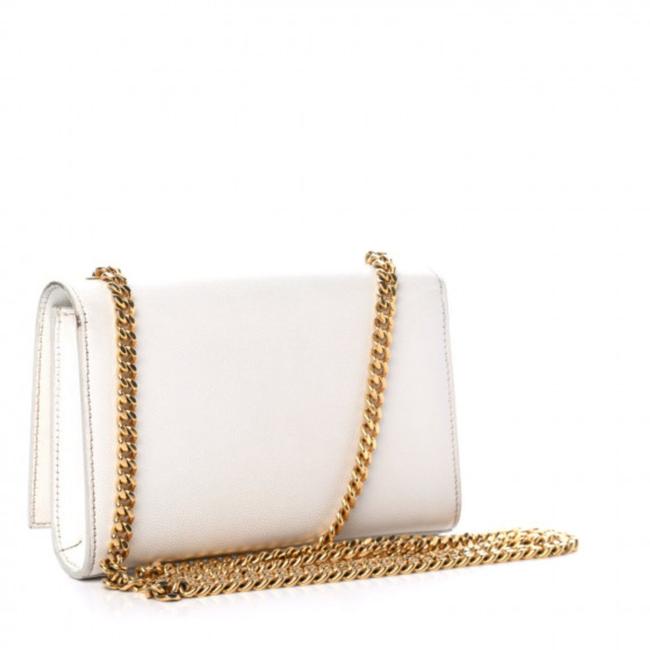 Saint Laurent Monogram Kate Grain De Poudre Small White Leather Satchel - photo 2