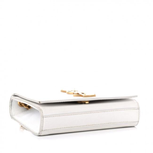 Saint Laurent Monogram Kate Grain De Poudre Small White Leather Satchel - photo 3