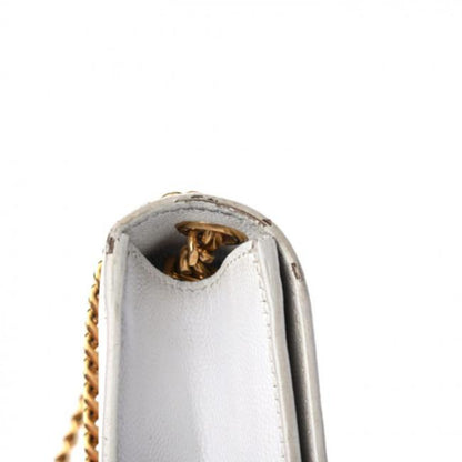 Saint Laurent Monogram Kate Grain De Poudre Small White Leather Satchel - photo 5
