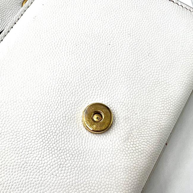 Saint Laurent Monogram Kate Grain De Poudre Small White Leather Satchel - photo 7