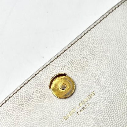 Saint Laurent Monogram Kate Grain De Poudre Small White Leather Satchel - photo 8