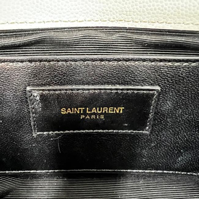 Saint Laurent Monogram Kate Grain De Poudre Small White Leather Satchel - photo 9