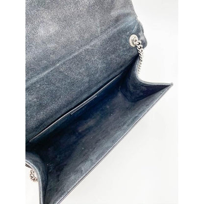 Saint Laurent Monogram Kate Medium Metallic Black Leather Shoulder Bag - image 11