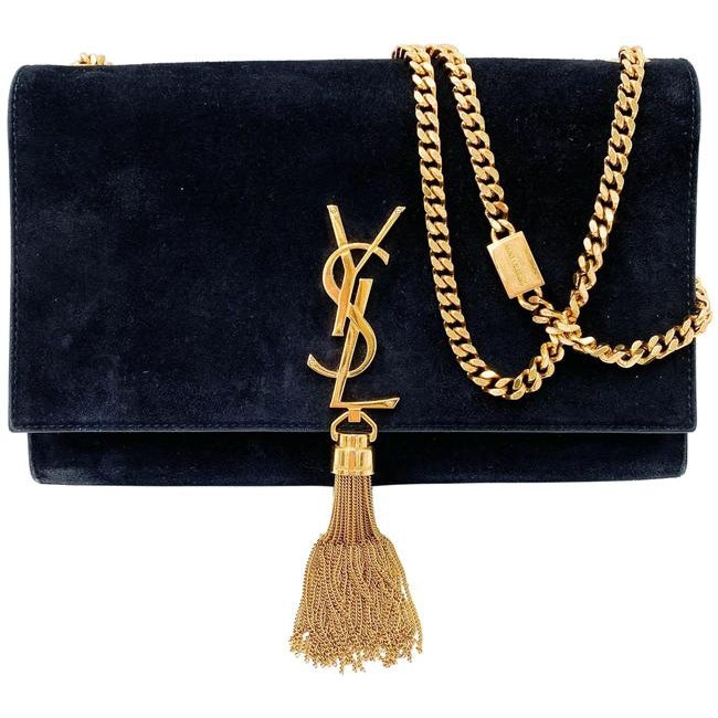 Saint Laurent Monogram Kate Medium Tassel Black Suede Leather Shoulder Bag - photo 1