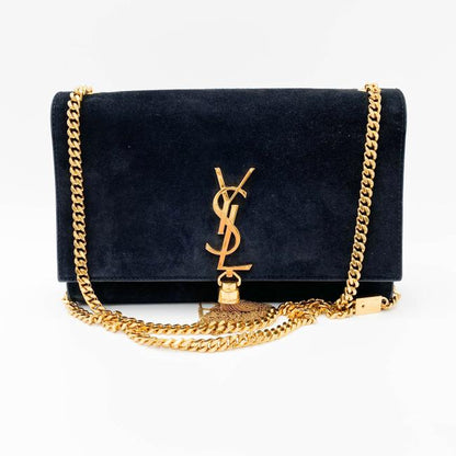 Saint Laurent Monogram Kate Medium Tassel Black Suede Leather Shoulder Bag - photo 2