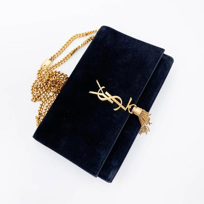 Saint Laurent Monogram Kate Medium Tassel Black Suede Leather Shoulder Bag - photo 6