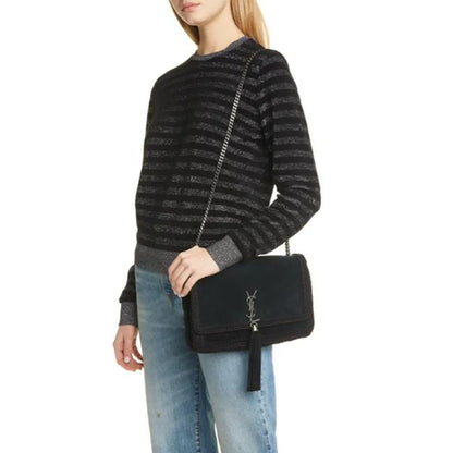 Saint Laurent Monogram Kate Medium Whipstitch Black Suede Leather Shoulder Bag - photo 2