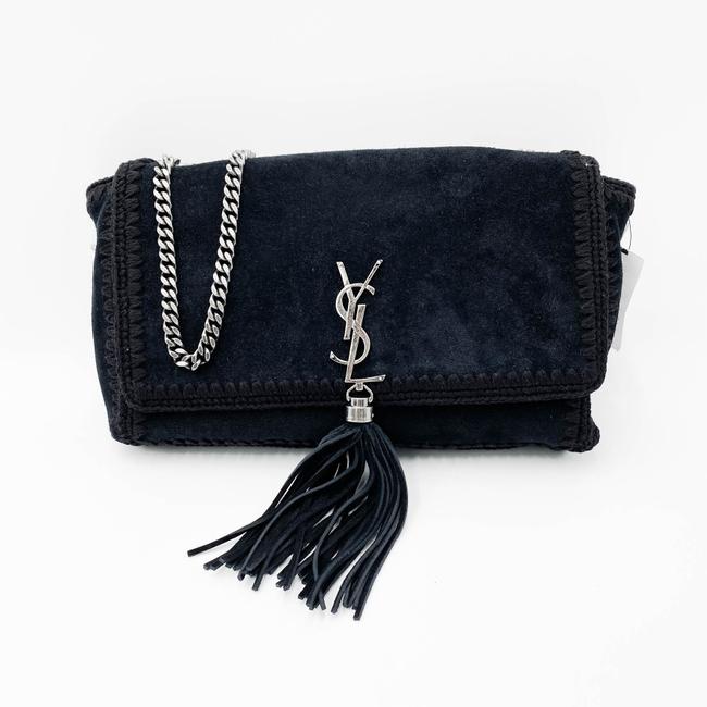 Saint Laurent Monogram Kate Medium Whipstitch Black Suede Leather Shoulder Bag - photo 3