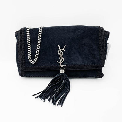 Saint Laurent Monogram Kate Medium Whipstitch Black Suede Leather Shoulder Bag - photo 3
