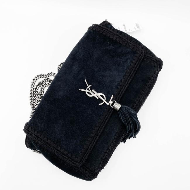 Saint Laurent Monogram Kate Medium Whipstitch Black Suede Leather Shoulder Bag - photo 7