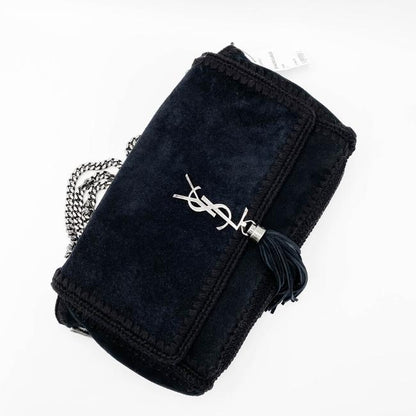 Saint Laurent Monogram Kate Medium Whipstitch Black Suede Leather Shoulder Bag - photo 7