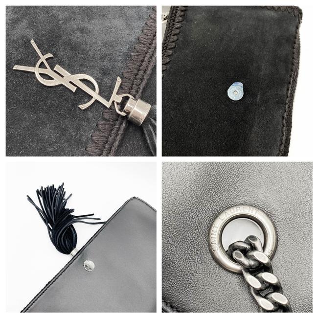 Saint Laurent Monogram Kate Medium Whipstitch Black Suede Leather Shoulder Bag - photo 9