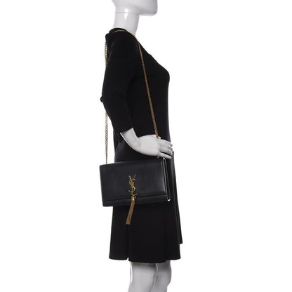 Saint Laurent Monogram Kate Medium with Tassel In Smooth Black Leather Cross Body Bag - photo 2