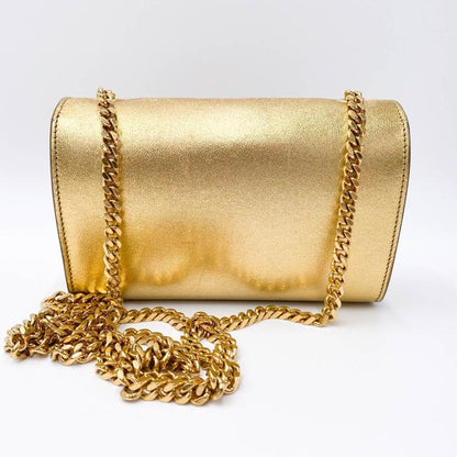 Saint Laurent Monogram Kate Metallic Calfskin Small Classic Tassel Satchel Gold Leather Shoulder Bag - image 5