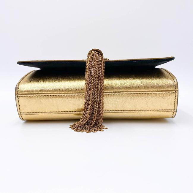 Saint Laurent Monogram Kate Metallic Calfskin Small Classic Tassel Satchel Gold Leather Shoulder Bag - image 6