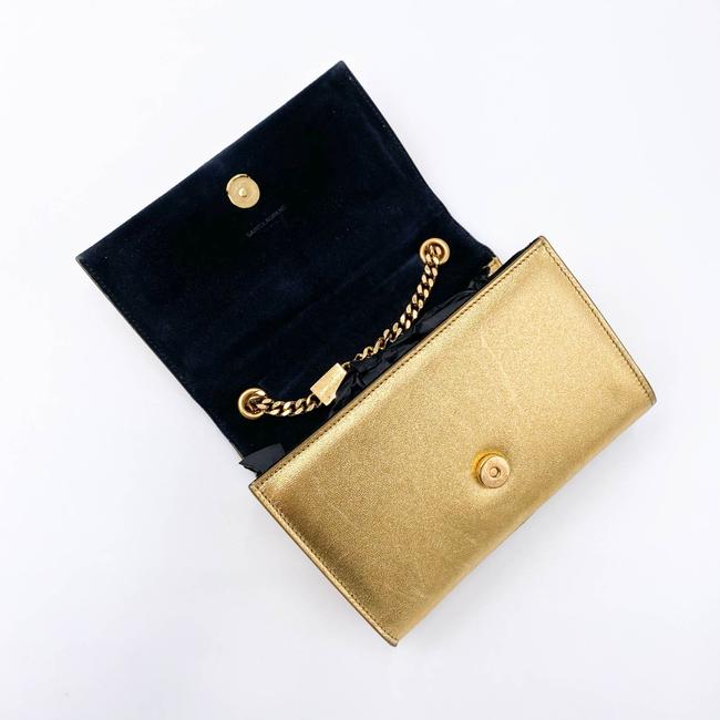 Saint Laurent Monogram Kate Metallic Calfskin Small Classic Tassel Satchel Gold Leather Shoulder Bag - image 9