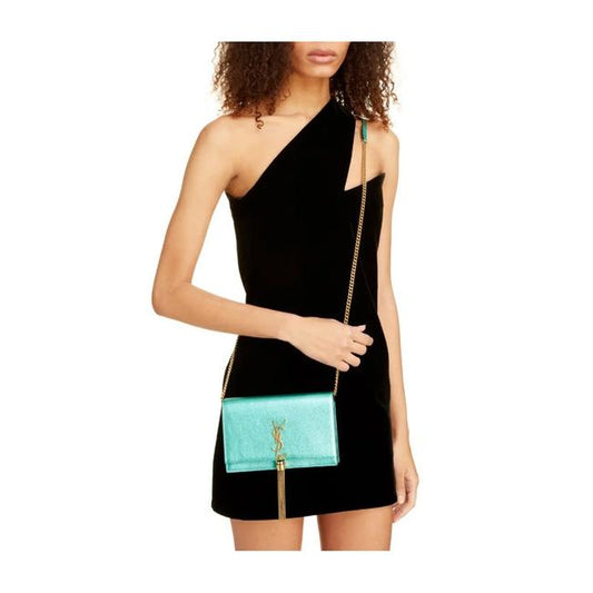 Saint Laurent Monogram Kate Monogram Tassel Metallic Chlorophylle Green Leather Cross Body Bag - image 2