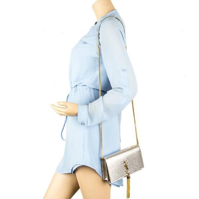 Saint Laurent Monogram Kate Pale Textured Grained Metallic Gold Leather Cross Body Bag - photo 2